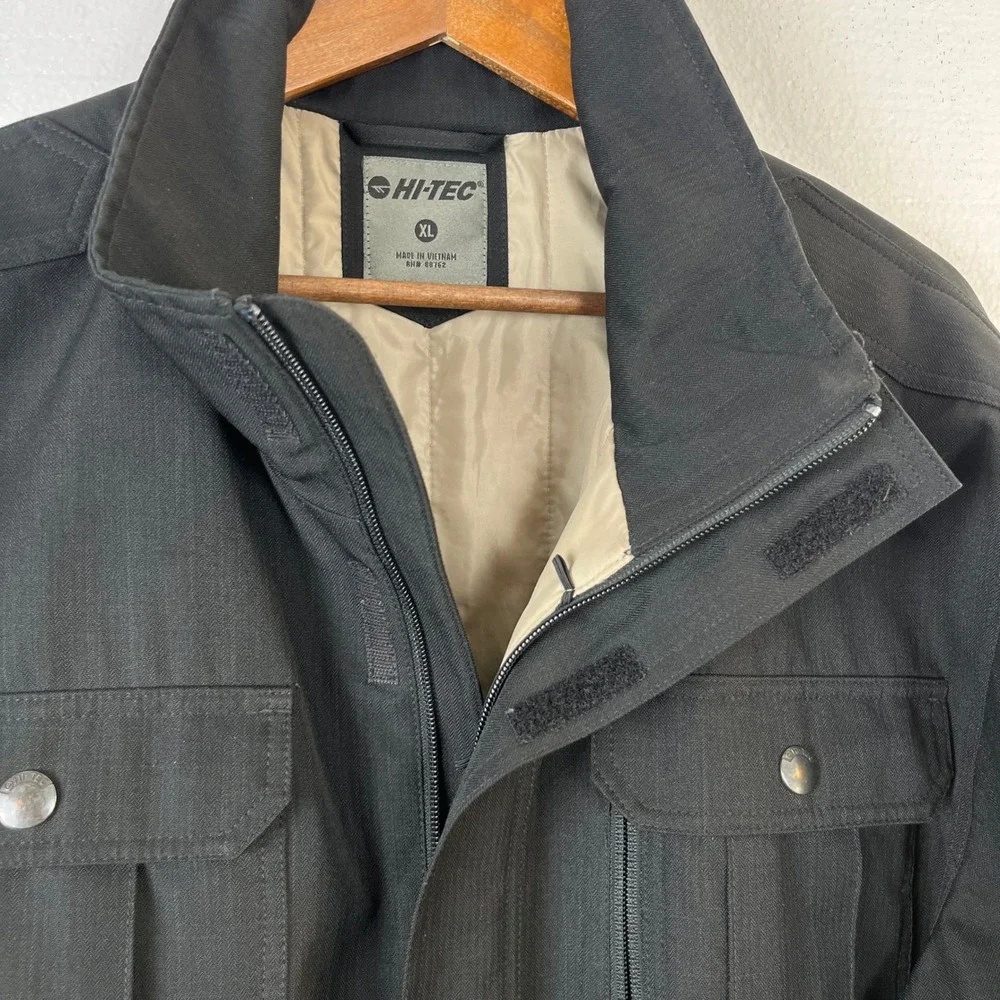HI-TEC‎ Mens XL Black Waterproof Full Zip Jacket Utility Style Pockets